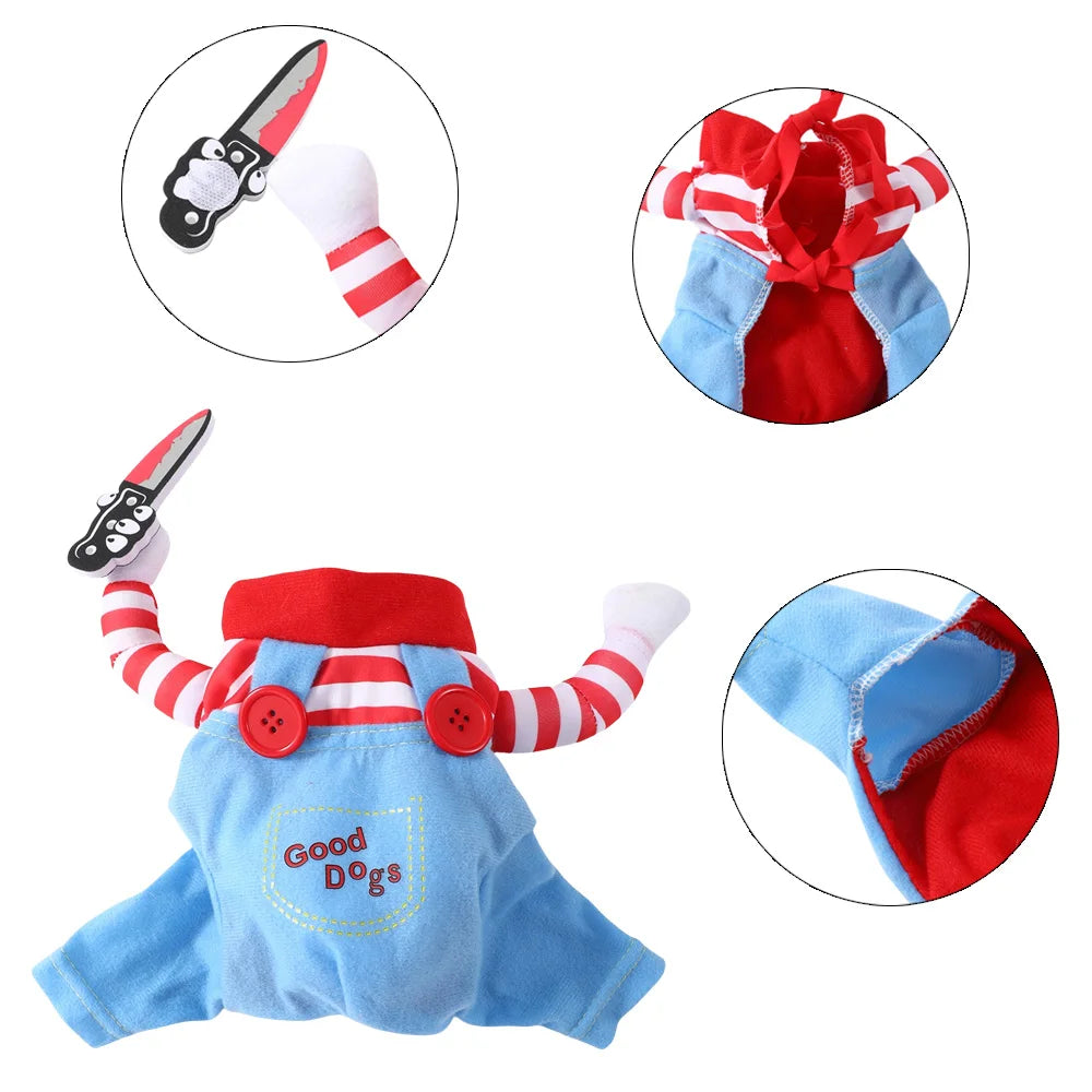 Halloween Dog Cosplay Chucky Costume