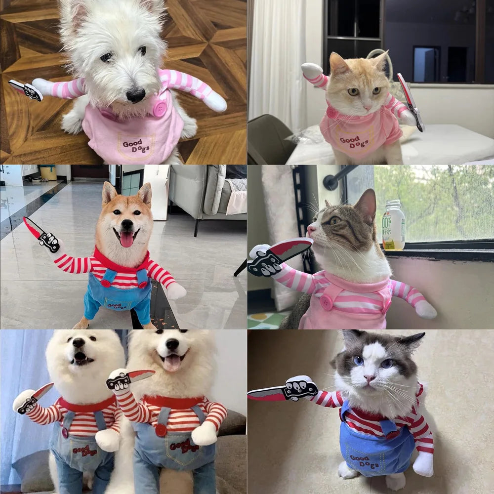Halloween Dog Cosplay Chucky Costume