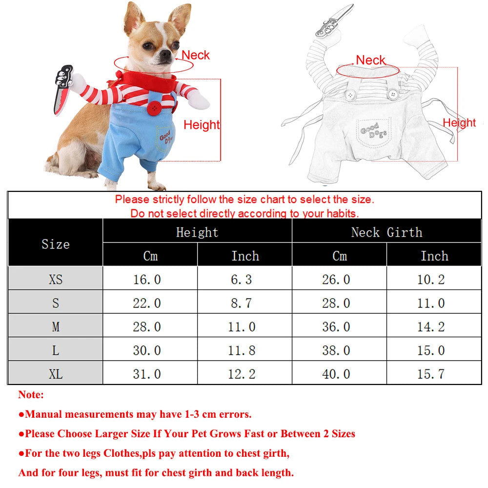 Halloween Dog Cosplay Chucky Costume