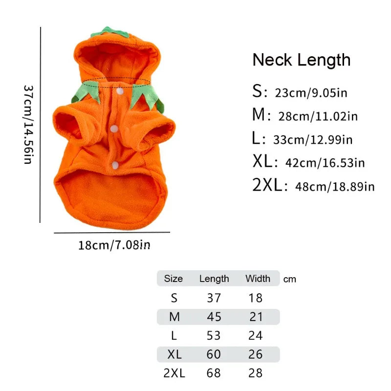 Halloween Pet Costume Pumpkin Outfit