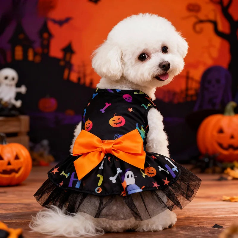 Halloween Pet Costume Cape Witch Hat Set Cosplay