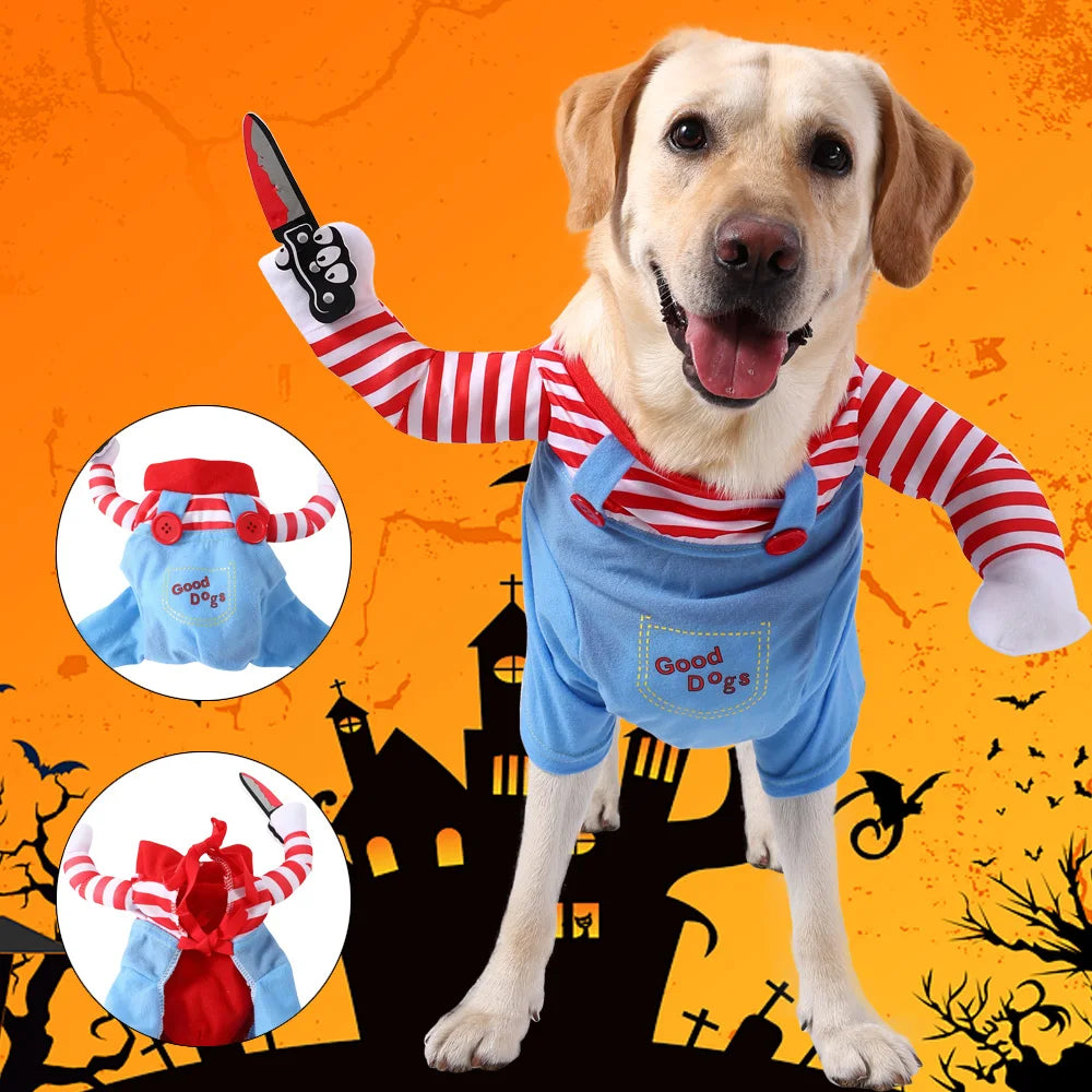 Halloween Dog Cosplay Chucky Costume
