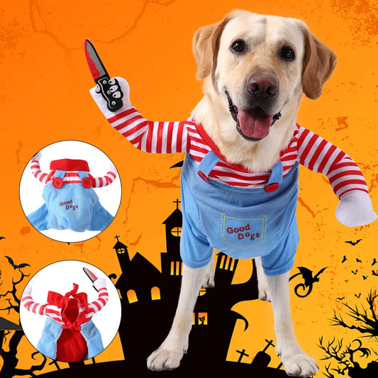 Halloween Dog Cosplay Chucky Costume