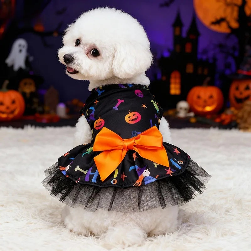 Halloween Pet Costume Cape Witch Hat Set Cosplay